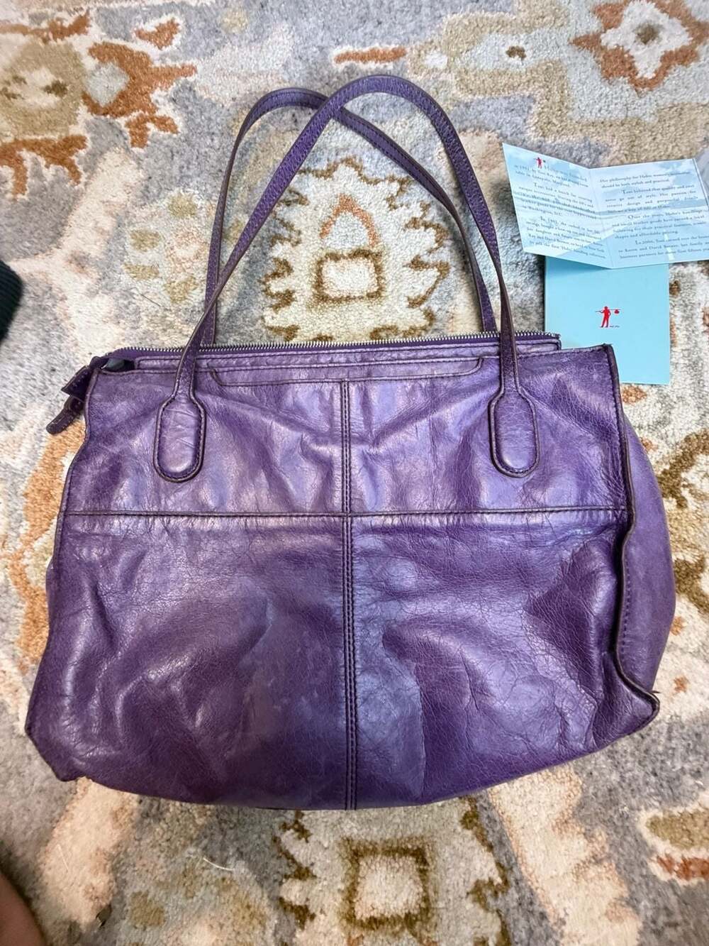 Hobo The Original Purple Leather Shoulder Bag Handbag